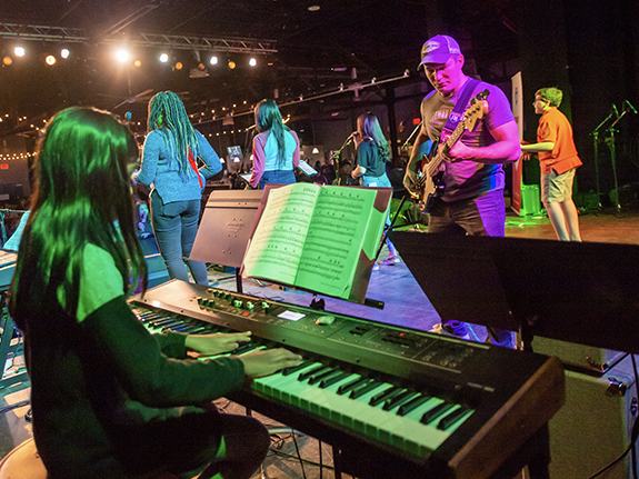 band performing